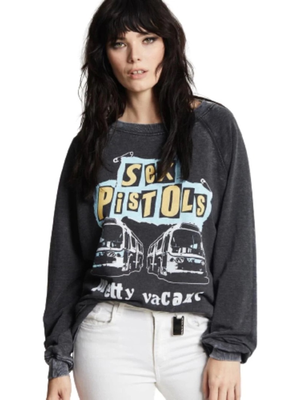 Sex Pistols Pretty Vacant Women's Vintage Oversize Sweatshirt by Recycled Karma